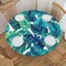 Tropical Palm Leaves Tablecloth Elastic Edge Fitted Table Cloth Waterproof Polyester Hawaiian Green Leaf Round Table Cover